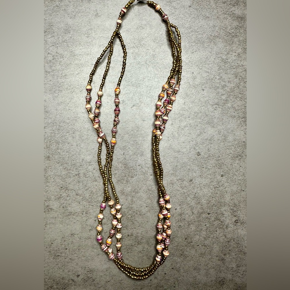 Multi-Strand Beaded Necklace with Magnetic Closure — Boho Style